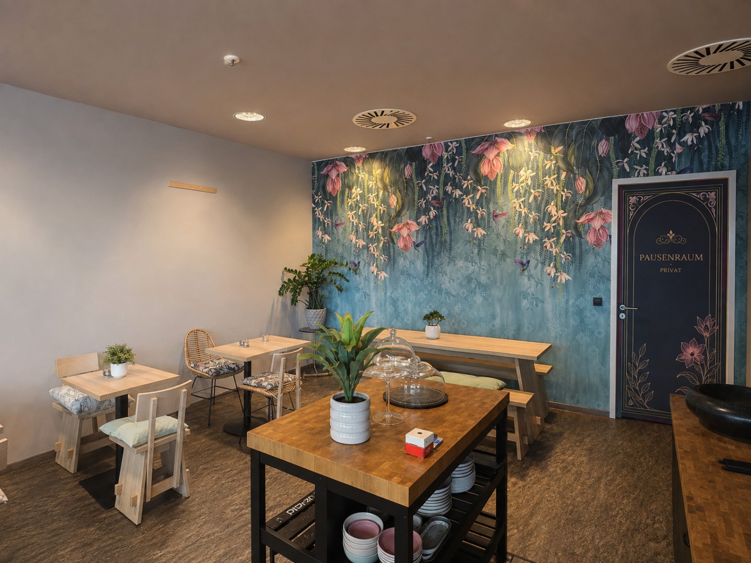 Sitzbereich im Pausenraum Café