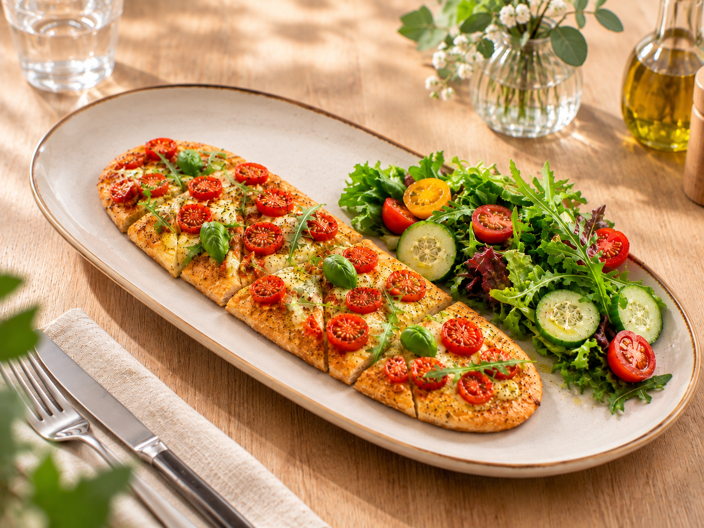 Pinsa mit Salat