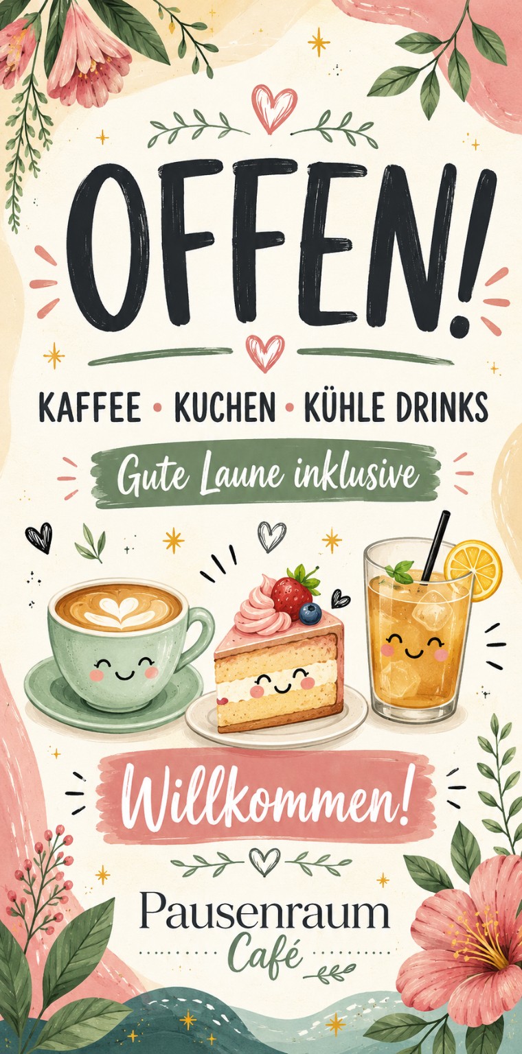 Eröffnungsbanner Pausenraum Café